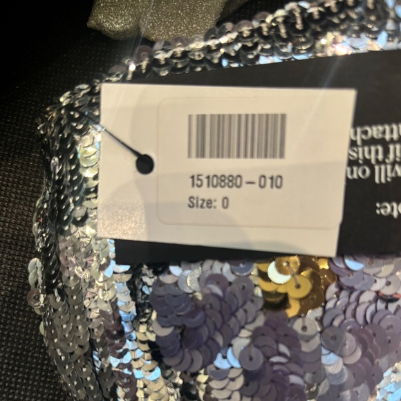 Brandon Maxwell Esme Sequin Strapless Dress with Floral Accents - Picture 6 of 8